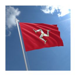 Isle of Man Flag Digital Gedrukt Polyester Alle landen Opknoping Reclame Outdoor Binnen Gebruik, Drop Shipping