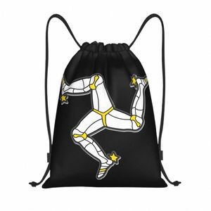 Isle of Man Flag Drawring Backpack Women Men Men Sport Gym Sackpack Portable Shop Bag Sack S4PA#