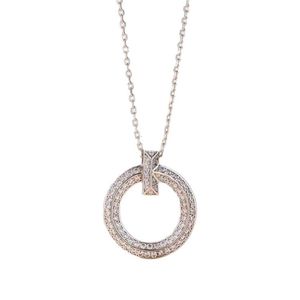 Ism ketting T Family T1 volledige diamanten klassieke ketting hoge editie Seiko mode eenvoudige lichte ins stijl hanger verguld in goud voor dames