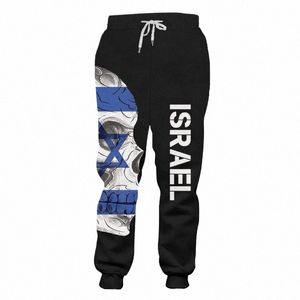 Israel Emblem Colorful USA Pantalones con estampado 3D Hombres Pantalones de chándal Casual Lg Joggers Streetwear Otoño Pantalones deportivos sueltos personalizados 33ZZ #
