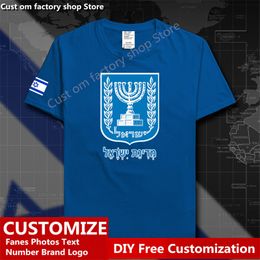 Israël pays israélien t-shirt personnalisé Jersey Fans bricolage nom numéro t-shirt haute rue mode Hip Hop lâche décontracté t-shirt 220616