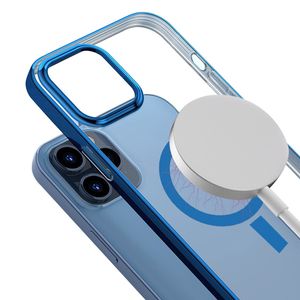 Il convient à la coque de téléphone magnétique iphone15Magsafe Apple 14ProMax, coque de téléphone en PC galvanisé