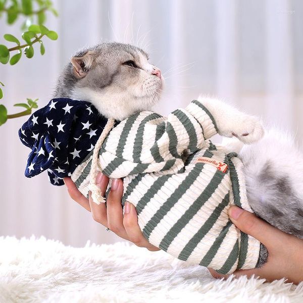 It Pet Clothes Funny Lovely Princess Primavera y otoño Cat Costume Dog Stripe Pullover Dos Leged Sweater Disfraces