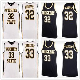 ITA State Shockers College #32 Markis McDuffie #33 Conner Frankamp Basketball Jerseys Mens Ed Custom elke nummernaam