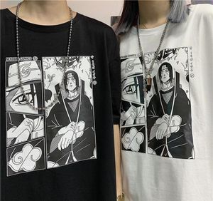 Itachi Uchiha hombre camiseta de verano de manga corta cuello redondo ropa de gran tamaño 2019 estampado anime pareja moda algodón poliéster Top3002745