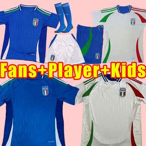 Italia BONUCCI Soccer Jerseys Jorginho Insigne Verratti Hiesa Barella Spinazzola Chielini Italie 2024 2025 Hommes Chemise de football Fans Player Version