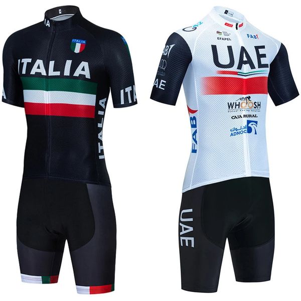 Italia Cycling Jersey 3 POCHETS PRO ROAD BIKE MAILLOT MAISEY Shorts Set Men UAE Team Ropa Ciclismo Bicycl Tshirt Clothing 240511