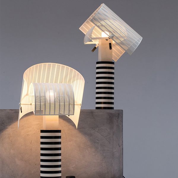 Lampe de Table Artemide italienne à grille rayée, style nordique créatif, luminaire décoratif d'intérieur, idéal pour un bureau, un salon, une chambre à coucher ou une table de chevet