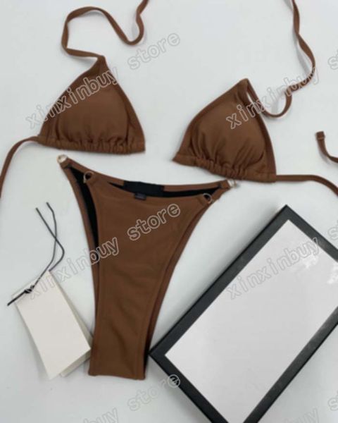 Bikini italiano Primavera Verano Nueva alta moda Cadena Letras Encaje Trajes de baño para mujer Tops Calidad 66