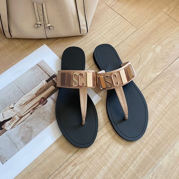 Marque italienne MO sandale sandale tongs designer chaussures plates talons plate pantoufle femme fashion noirs blancs curseurs piscine de voyage de voyage mule été extérieur nager sandale