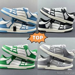 Marque italienne Skel-Top Low Casual Shoes Skelet Bones Runner Top Low Skel Skeleton chaussures Femmes Hommes Sport Rétro Baskets Noir Blanc Véritable Chaussure En Cuir