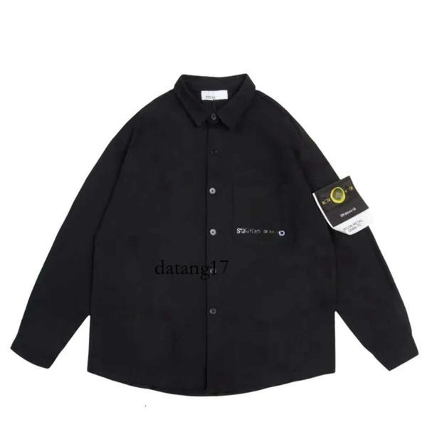 Marque italienne Stones Island Hommes Qualité Boussole Brodée Croix Détachable Pierre Rose Veste Veste En Jean Pierre Brodée Bras Badge 2333