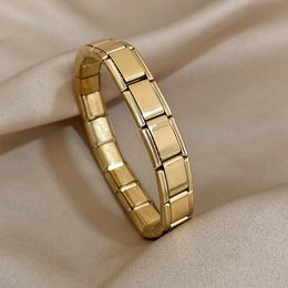 Bracelet en acier inoxydable de démarrage en acier inoxydable pour femmes hommes Strecy Watch Band Liens de la chaîne de gold Gold Color Bangle Brangle 240428