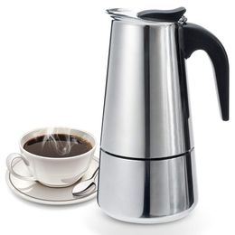 Italiaanse Koffiezetapparaat Machine Moka Pot Roestvrijstalen Espresso Draagbare Latte Koffiehare Cafetop Cafe Accessoires Cafetera 210309