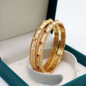Italian Court Gold plaqué diamants bracelet vintage Bracelet à la mode bracelet rétro Bracelet Brangle brossé