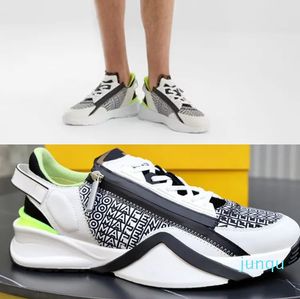 Diseñador italiano Zapatillas para correr Flow Zapatos populares para hombre Cremallera lateral sin cordones Cordones elásticos Suela corrugada