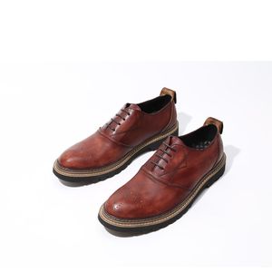 Italiaanse kleding mannen Stijl echt leer S Wedding Brogue Lace Up formele herenkantoor Oxfords schoenen e oxford schoen