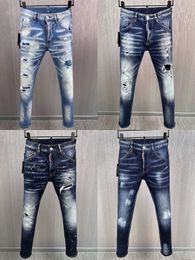 Moda italiana jeans casuales para hombres europeos y americanos de alta calidad lavados a mano pulidos calidad optimizada 98931