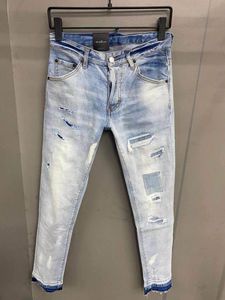 Jeans décontractés pour hommes européens et américains de la mode italienne, lavés haut de gamme, polis à la main, qualité optimisée LA070