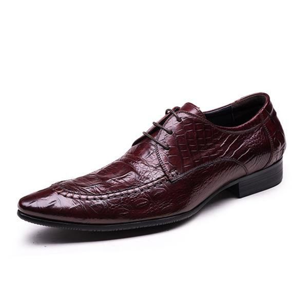 Mode italienne à la main hommes véritable chaussures en cuir de Crocodile costume d'affaires hommes chaussure Zapatos Mujer meilleurs cadeaux pour hommes H24