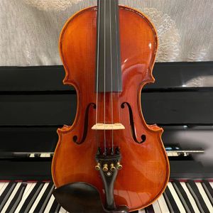 Italiaanse hoogwaardige massief houten viool met tijgerpatroon, professioneel met de hand spelend testviool 4/4 muziekinstrument