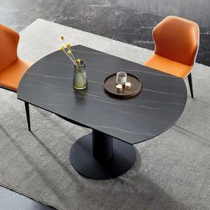 Italiaans geïmporteerde rotsplaat eet set roterende ronde tafel huishouden kleine keukentafel mesas redondas woonkamer meubels