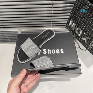 Marque italienne IT City Shoes Sliders Femmes Plage Pantoufles Casual Mode Fête Événements Plat Glitter Diamant Pantoufles Noir Blanc Abricot Étincelant Hostore 35-40