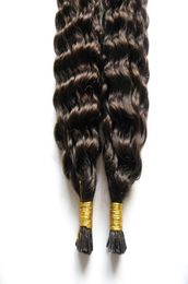 Italiaanse keratine Stick I TIP Human Hair Extensions 4 Donkerbruin Pre Bonded Stick Virgin Peruaanse Diepe Golf Remy Hair Extensions Fr9126498