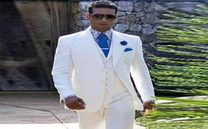 Italiaanse luxe beigewhite heren pak jasbroek formele jurk mannen pak set mannen trouwpak voor mannen bruidegom tuxedos pakken 20186855324