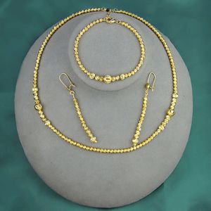 Collier de perles de couleur en or de luxe italien ensemble 21k Copper plaqué musulman islamique Femmes bijoux vintage bijoux pour la fête d'événement 240410