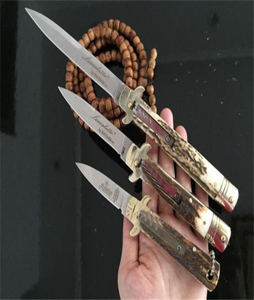 Mafia italien Automatique couteau Solingen Handle Antler lame de pliage 9 11 pouces Camping Pocket Survival Knifes2873688