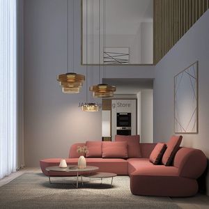 Italiaans minimalisme glas kroonluchter kunst creativiteit, restaurant slaapkamer woonkamer bar led hanglampen moderne woningdecoratie