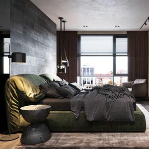 Italian Minimalist Technology lice de tissu nouveau conception créative personnalisée simple chambre principale moderne lit confortable lit doux lit doux