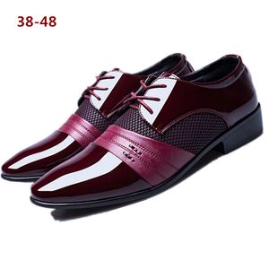 Chaussures italiennes pour hommes hommes élégants chaussures hommes mariage affaires suitso cuir verni noir grande taille bordeaux 47 48 zapatos hombres ayakkab