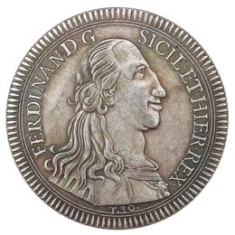 Estados italianos 1793 1 Oncia, 30 Tari - Ferdinando I Copia de monedas chapadas en plata