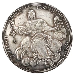 États italiens 1823 1 Scudo - Leo XII Sede Vacante Silver plated Copy Coins