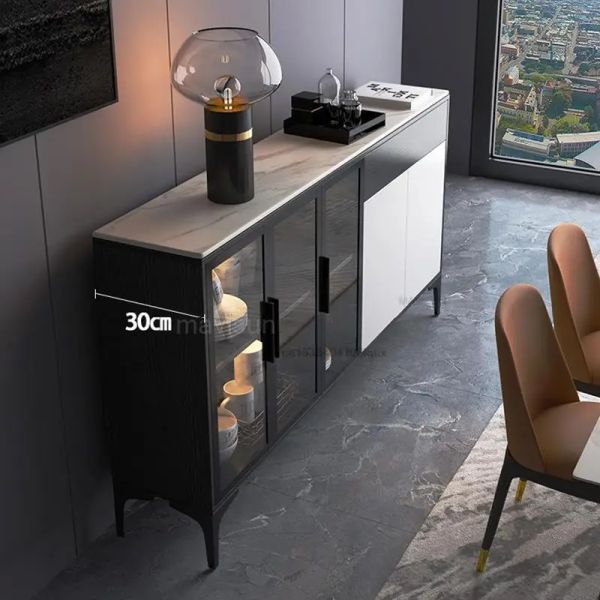 Ligne de planche de roche luxueuse légère de style italien armoire de rangement de cuisine minimaliste moderne meubles multifonctionnels d'économie d'espace