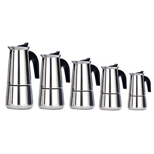 Italian Style Pot en acier inoxydable Moka Espresso Cafeteira Expresso Percolateur 2/4/6/9/12 tasses Coachis de poêle à gaz mokas kettle
