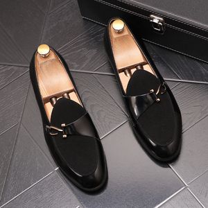 Italiaanse stijl trouwjurk leren schoenen modeontwerper ademend merk kantoor zakelijk feest loafers lente herfst handgemaakte zwarte casual flats X137