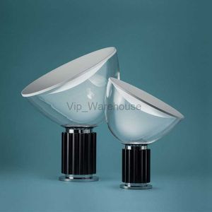 Lámpara Taccia italiana, pantalla de cristal de Radar, lámpara de mesa LED para dormitorio, mesita de noche, sala de estar, luces de decoración nórdica para el hogar, lámpara de escritorio Flexible HKD230808