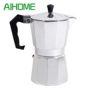 Italiaanse Top Espresso Percolator 1cup 3cup 6cup 9cup 12cup Kookplaat Koffiezetapparaat Achthoekige Huishoudelijke Aluminium Cafeteira C1030273U