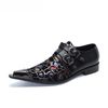 Type d'italien Chaussures en cuir véritables de type italien Boucles d'homme pointus Metal Tip Black Business, Fête et Mariage Chaussures Hommes!