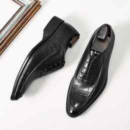 Italiaanse vintage heren lederen jurk schoenen luxe merk ontwerper 2023 zomer veters zwarte bruiloft sociale schoenen man