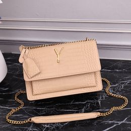 Italiaanse dames klassieke flap zonsondergang accordeontassen goud/zilver/zwart metaal verweven ketting crossbody alligator schouderhandtassen multi pochette portemonnee 22x8,5x15cm