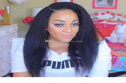 Perruque Full Lace Wig italienne Yaki, nœuds blanchis, perruques Full Lace cheveux humains avec cheveux de bébé, perruques Full Lace brésiliennes Yaki Straight3401638