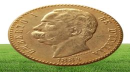 Italie 1884 UMBERTO 50 LIRE GOLD COIN COIN COINS ACCESSOIRES DE DÉCORATION DE LA MAISON ENAGISSE 4626020