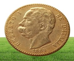 Italie 1884 UMBERTO 50 LIRE GOLD COIN COIN COINS ACCESSOIRES DE DÉCORATION DE LA MAISON ENAGISSE 6719803