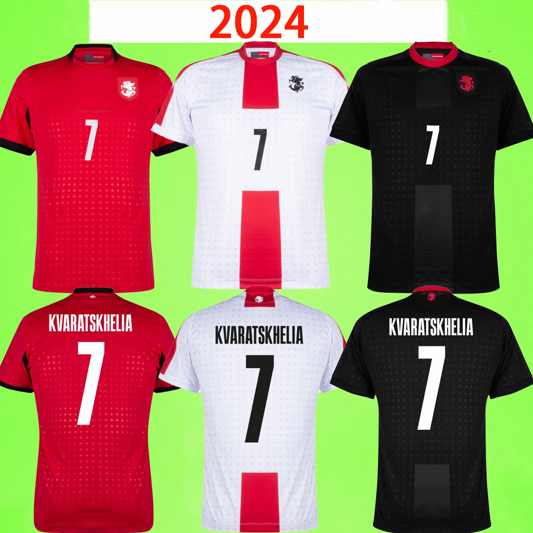 2024 Georgia Soccer Jerseys Kvaratskhelia Men Cup Islands Narodowa drużyna narodowa Domowe koszulki piłkarskie Kit Mikautadze Davitashvili Kvilitaia Chakvetadze Kiteishvili