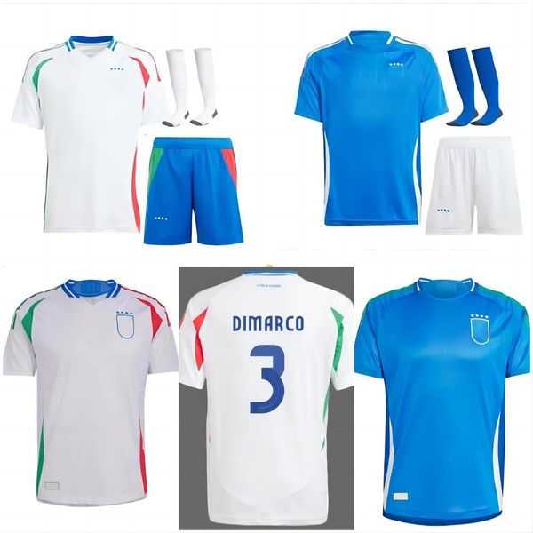 Italia 2024 2025 Copa de Europa camisetas de fútbol NS BONUCCI JORGINHO INSIGNE VERRATTI Kit de fútbol para niños CAMISETAS DE FÚTBOL 24 CHIESA BARELLA CHItalia FAIELLINI PELLEGRINI