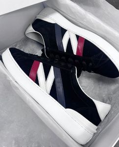 Italië 2024 S/S Merk Monaco M Trainers Heren Sneakers Schoenen Rubberen zool Driekleurig M Suède Casual schoenen Dagelijks Skateboard Wandelen EU38-46